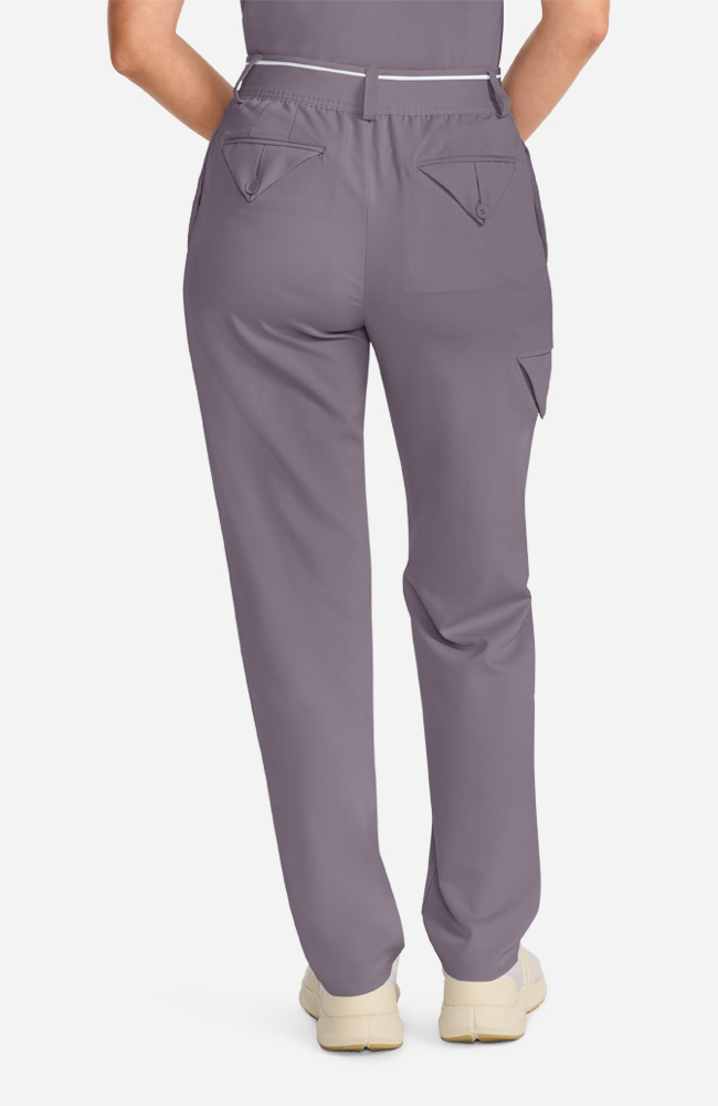 Women's Pleated Barrel Leg Scrub Pant, MIN Mink | grey, large