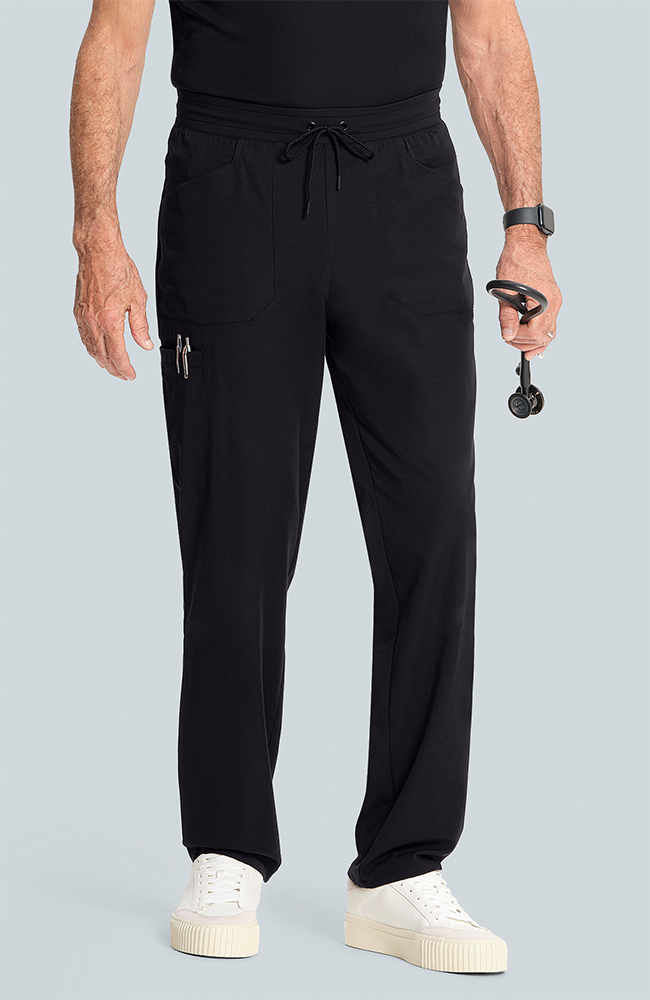 Men's Zephyr 5-Pocket Straight Leg Scrub Pant, BLK Black, large