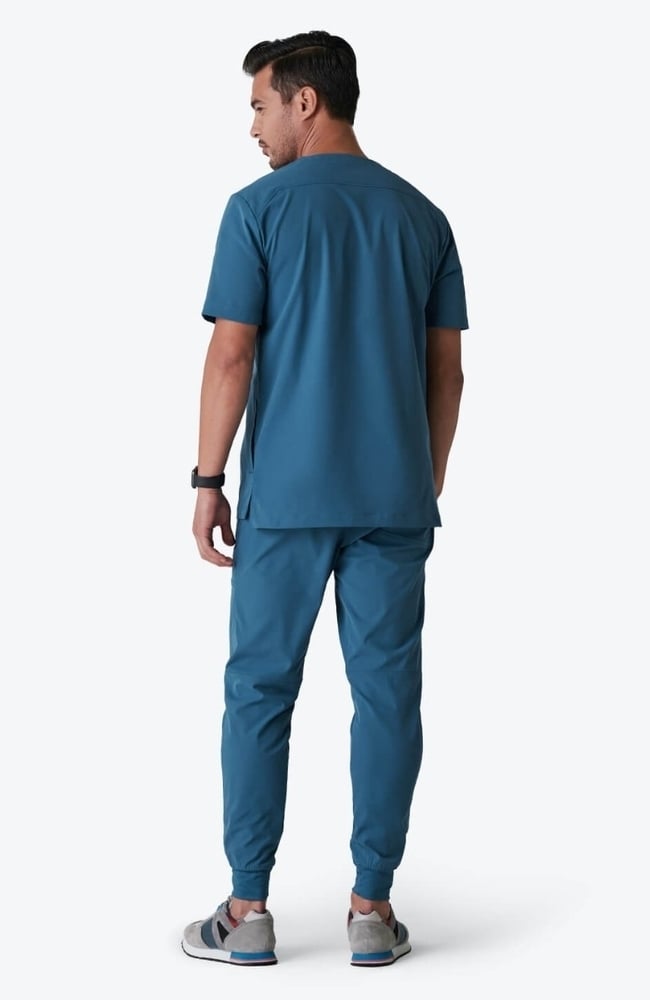 Men's Realm V-Neck Scrub Top, OCE Ocean | blue, large