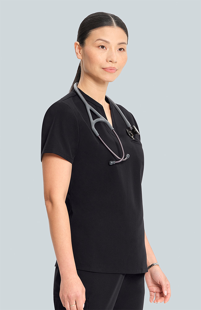 Women's Taiga Welt Pocket Scrub Top, BLK Black, large