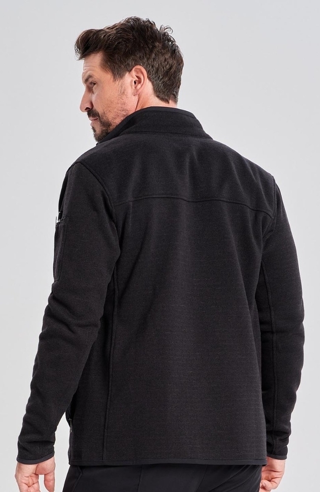 Men's Strata Performance Fleece Scrub Jacket, BLK Black, large
