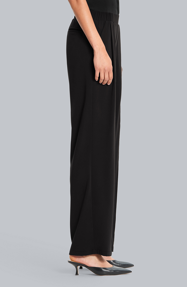 Women's Pleated Wide Leg Scrub Pant, BLK Black | black, large