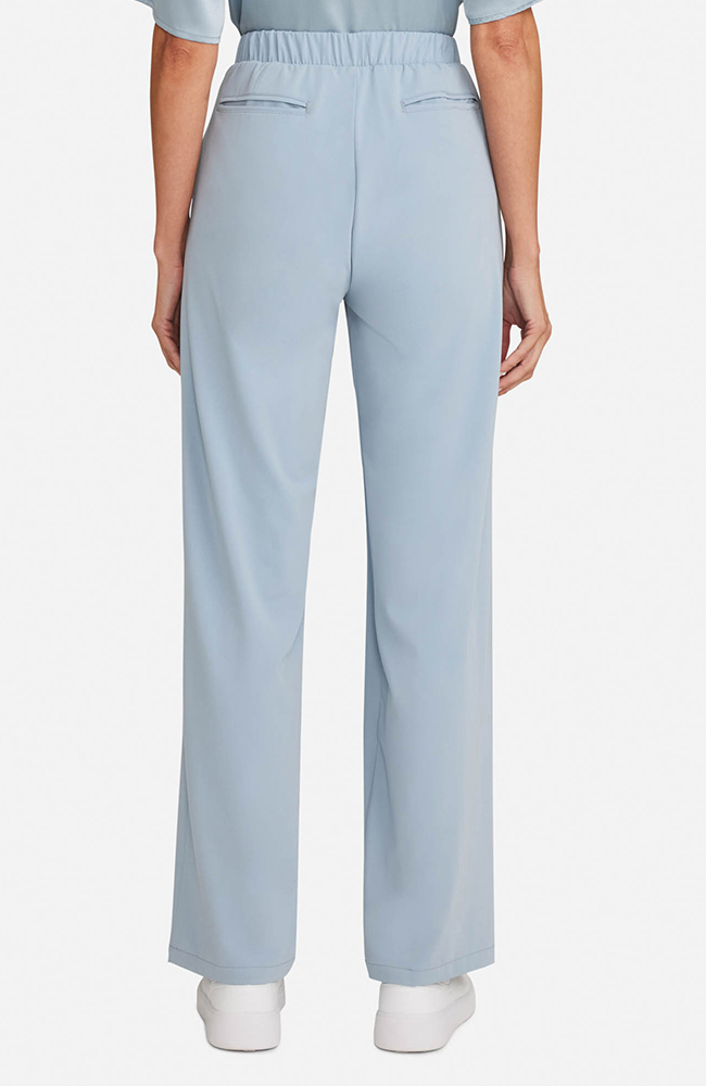 Women's Scrub Set: Silk Stand Collar Top & Pleated Wide Leg Pant, SOS Solar Slate | blue, large