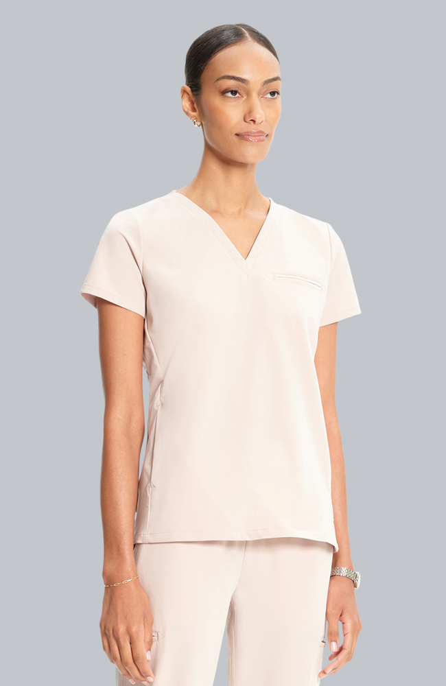 Women's Scrub Set: Flora 3-Pocket Top & Straight Leg Ankle Pant, TAT Toasted Tan | brown, large