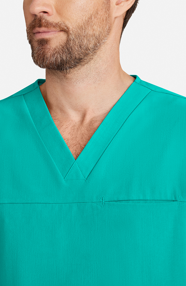 Men's Vapor 3-Pocket V-Neck Seamed Scrub Top, , large