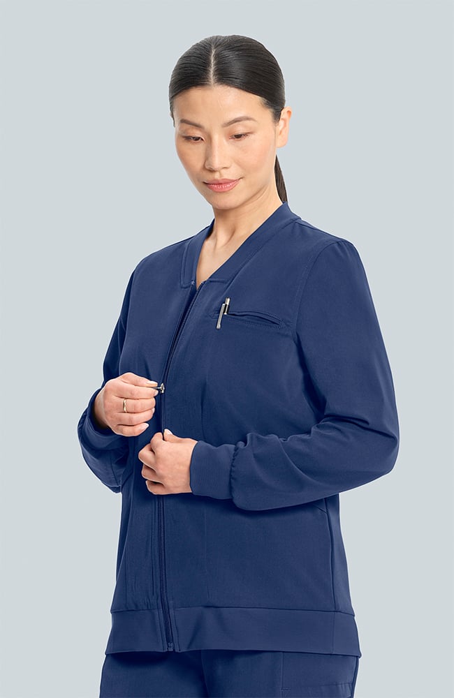 Women's Savannah 5-Pocket Scrub Jacket, NAV Navy | navy, large