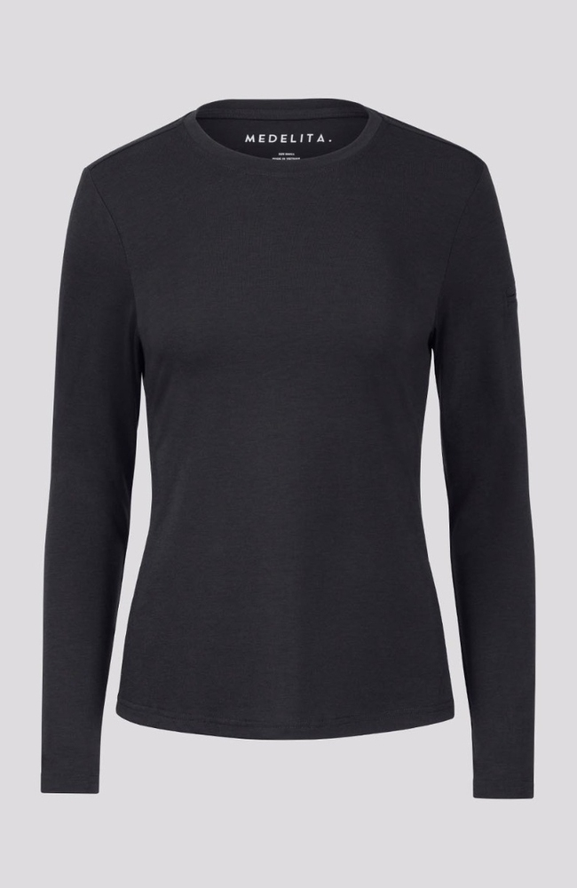 Women's Eco Long Sleeve Tee, BLK Black, large