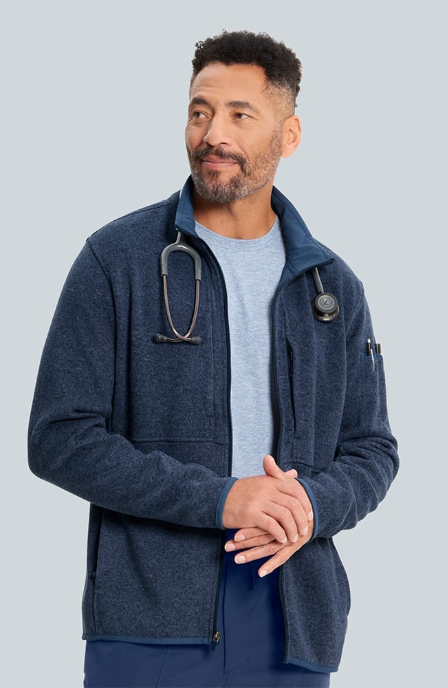 Men's Strata Performance Fleece Scrub Jacket, , large