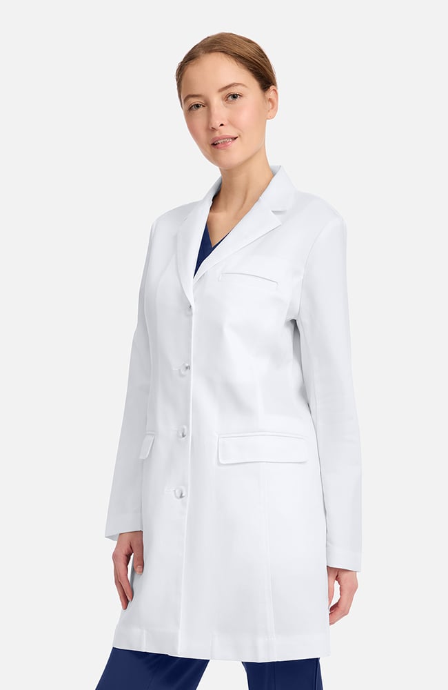 Women's Becca Slim 33&frac14;" Lab Coat, WHT White | white, large