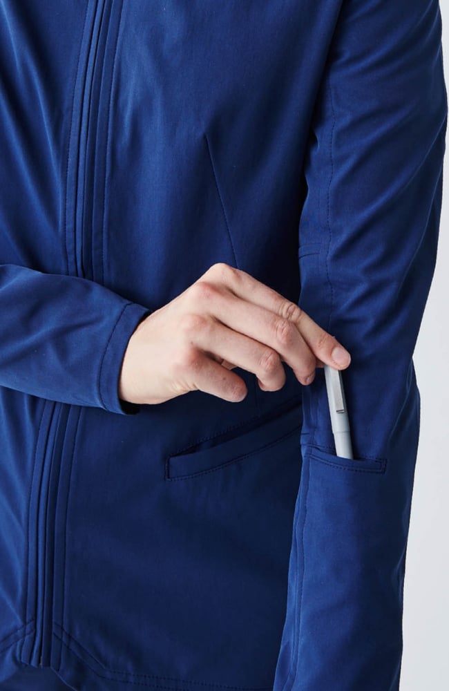 Women's Kinetic Scrub Jacket, NAV Navy Blue | navy, large