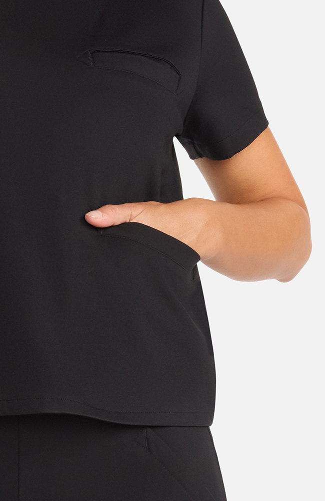 Women's Ponte Round Neck Scrub Top, , large