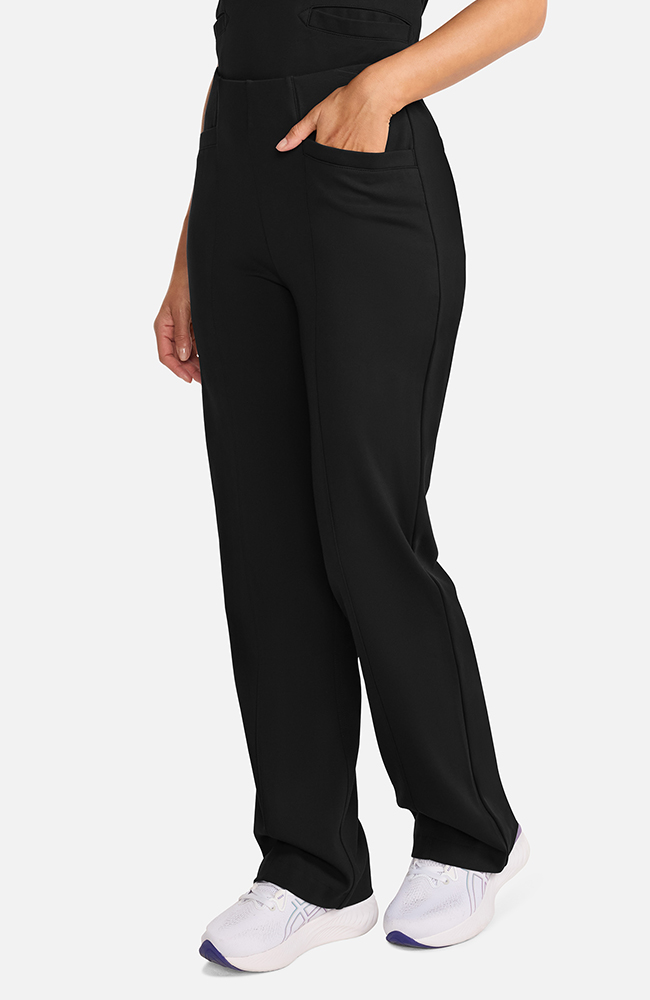 Women's Ponte Wide Leg Scrub Pant, BLK Black | black, large