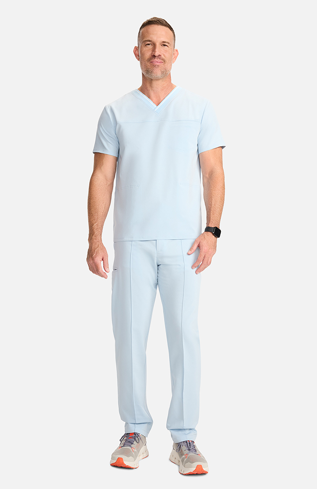 Men's V-Neck Scrub Top, ICB Ice Blue | blue, large