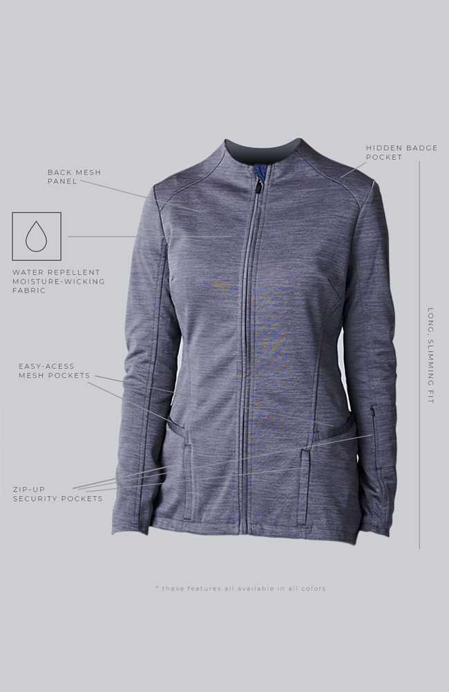 Women's Ionic Scrub Jacket, GRA Graphite | grey, large