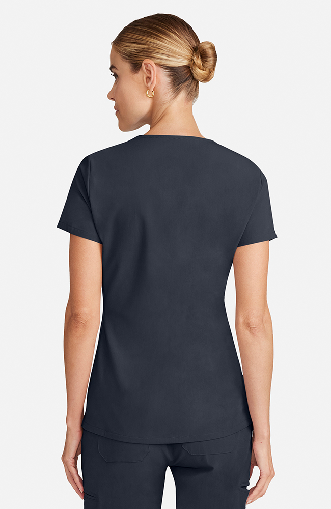 Women's Flora 3-Pocket V-Neck Scrub Top, PWT Pewter | pewter, large
