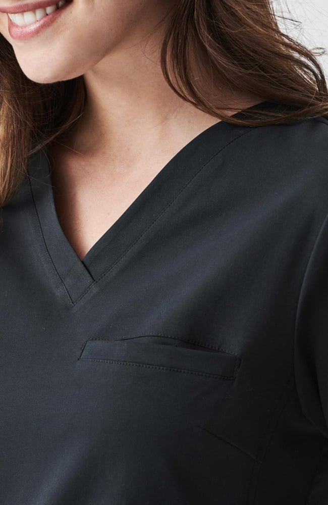 Women's Vista V-Neck Scrub Top, BLK Black, large