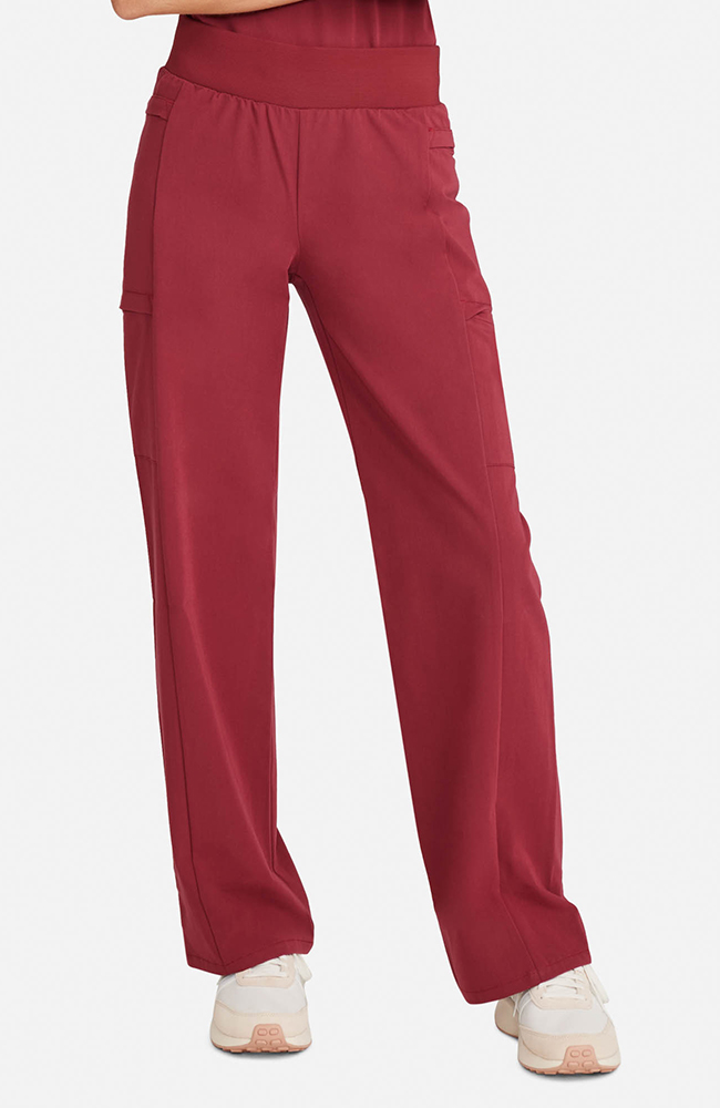 Women's Anemone 5-Pocket Straight Leg Scrub Pant, CHW Cherry Wood | red, large