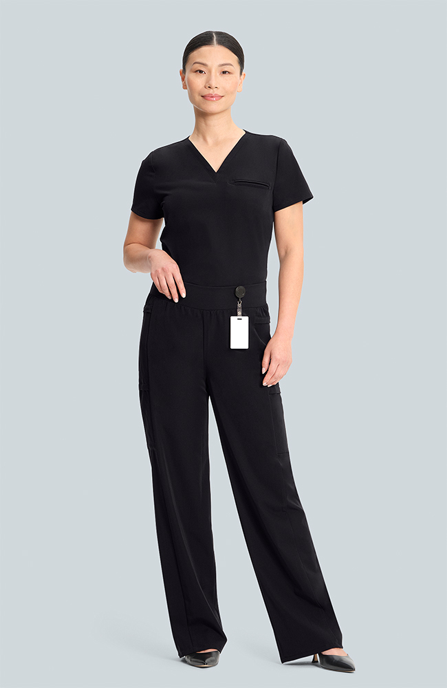 Women's Anemone 5-Pocket Straight Leg Scrub Pant, BLK Black | black, large