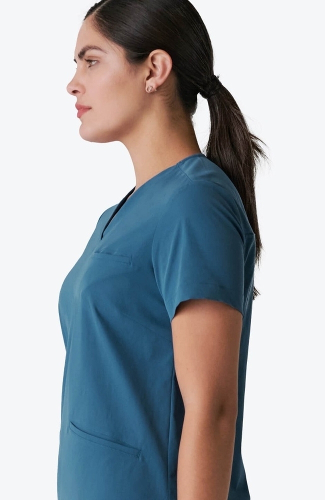 Women's Calyx V-Neck Scrub Top, OCE Ocean | blue, large