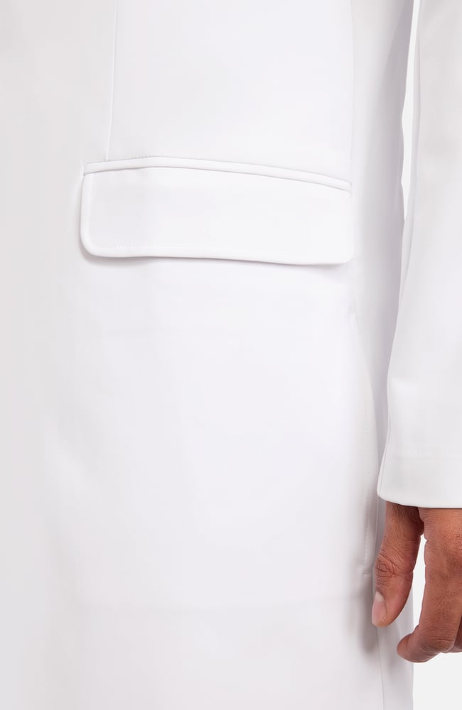 Men's Anthony Flap Pocket 38" Lab Coat, WHT White | white, large