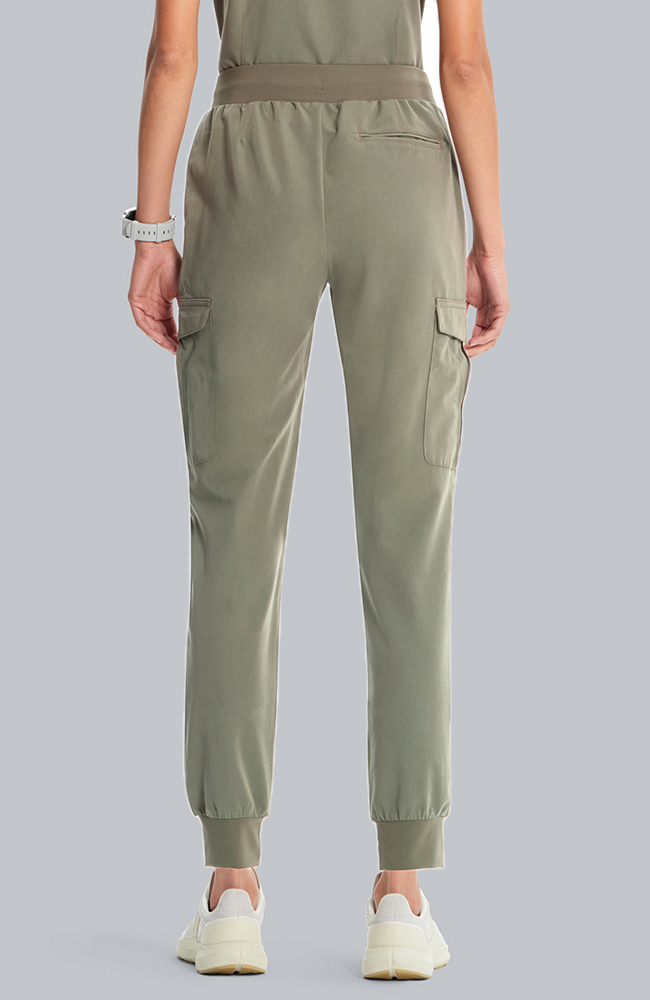 Women's Scrub Set: Flora 3-Pocket Top & Bosque Jogger Pant, OLV Olive | olive, large