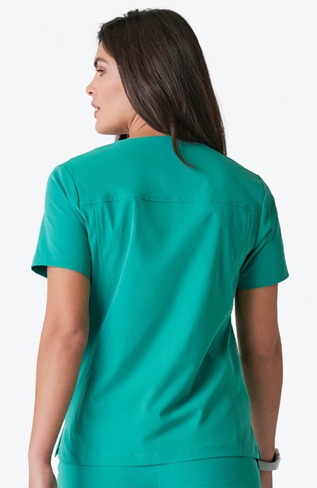 Women's Vista V-Neck Scrub Top, SUR Surgical Green, large