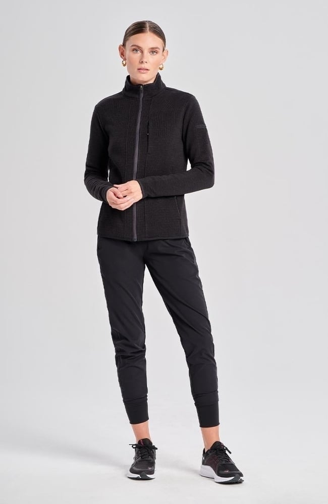 Women's Strata Sweater Fleece Jacket, BLK Black | black, large