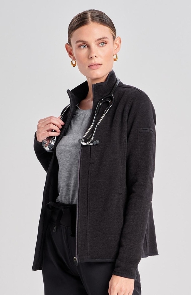 Women's Strata Sweater Fleece Jacket, BLK Black, large