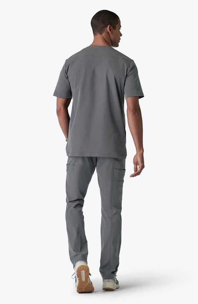 Men's Realm V-Neck Scrub Top, GRE Grey | grey, large