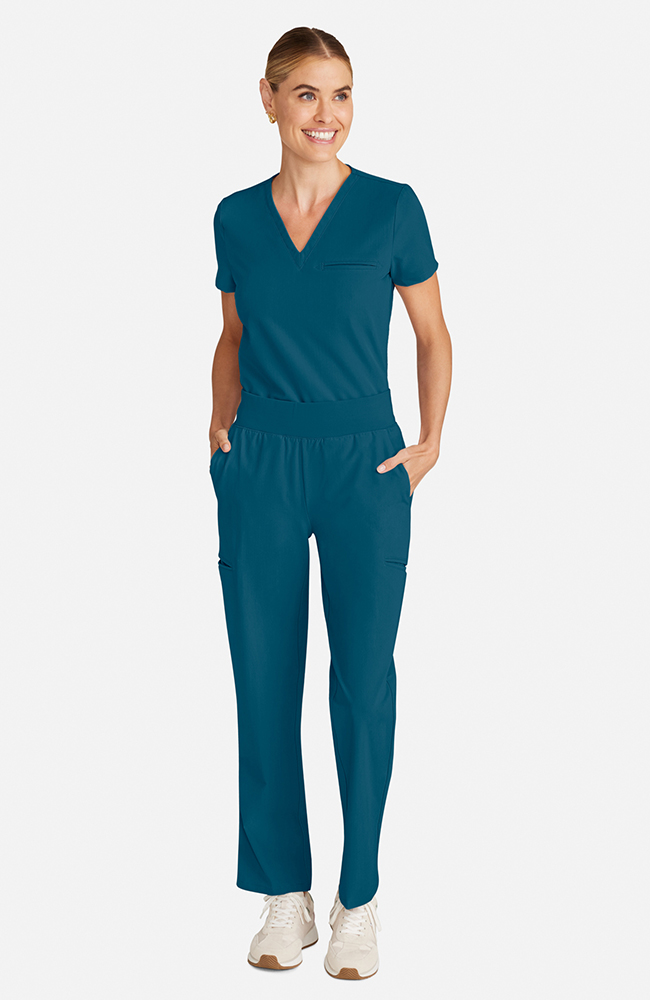 Women's Straight Leg Ankle Scrub Pant, CAR Caribbean Blue, large