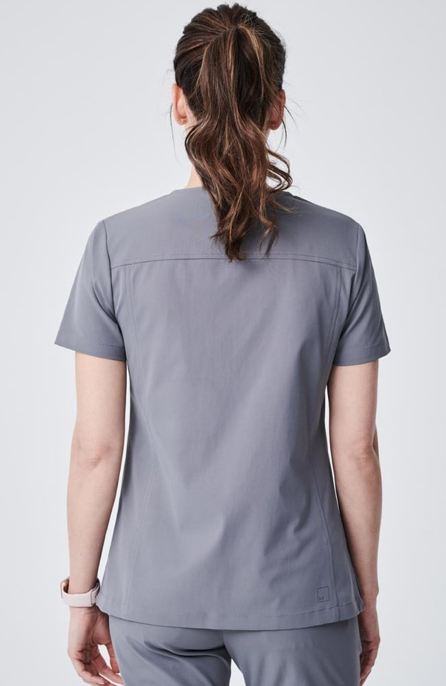 Women's Vista V-Neck Scrub Top, GRE Grey, large