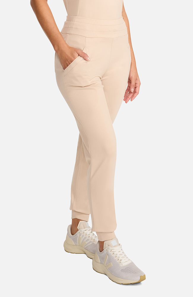 Women's Ponte Jogger Scrub Pant, TAT Toasted Tan | brown, large