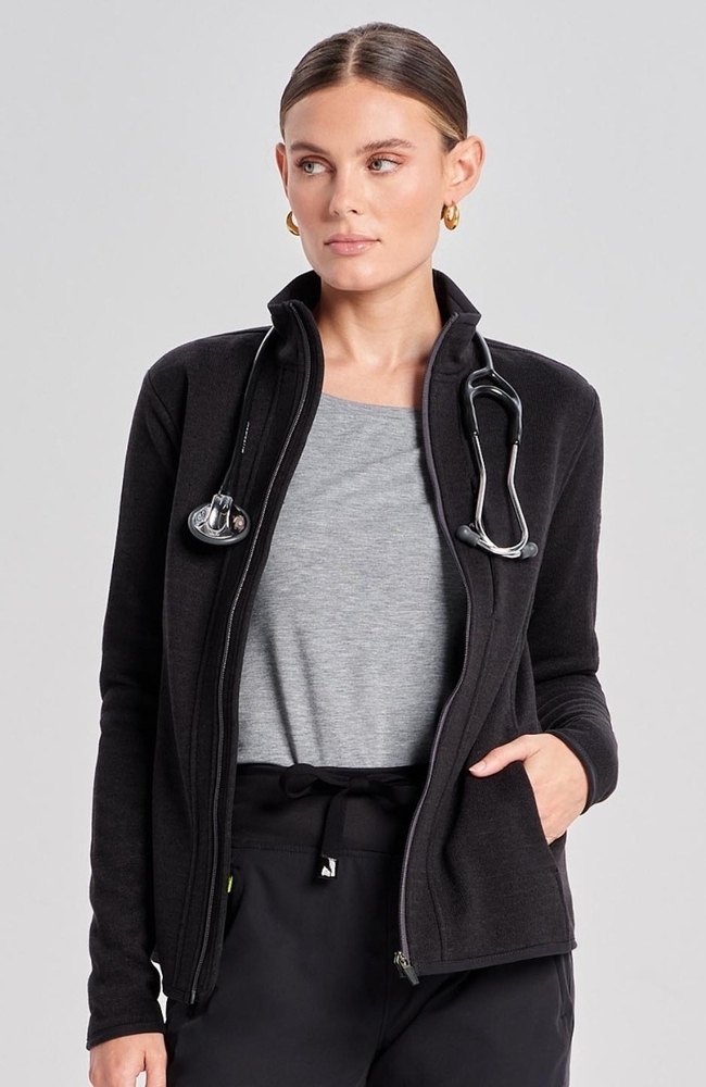 Women's Strata Sweater Fleece Jacket, BLK Black, large