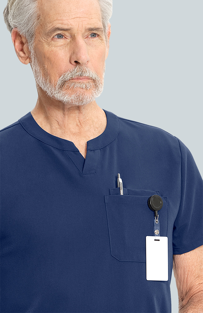 Men's Scrub Set: Cirrus Split Neck Top & Drift Jogger Pant, NAV Navy, large