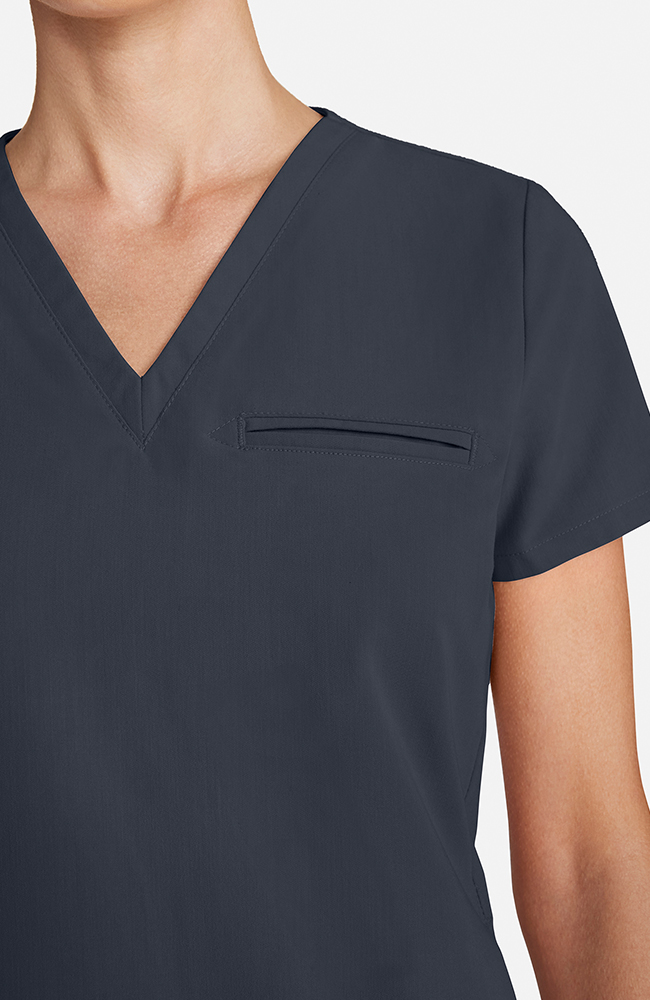 Women's Flora 3-Pocket V-Neck Scrub Top, PWT Pewter | pewter, large