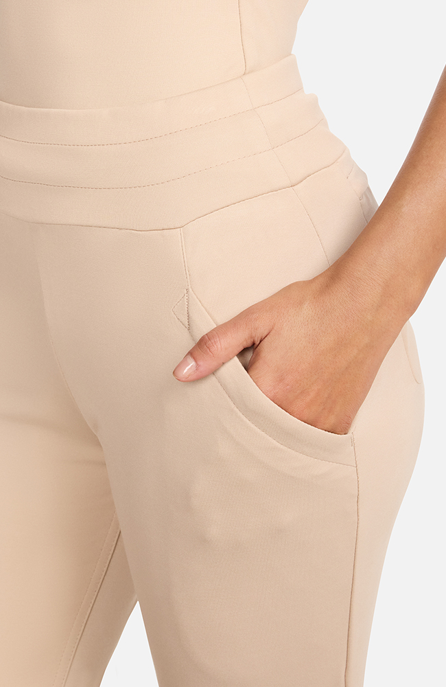 Women's Ponte Jogger Scrub Pant, TAT Toasted Tan | brown, large