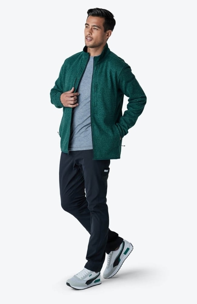 Men's Strata Performance Fleece Scrub Jacket, JAD Jade | green, large