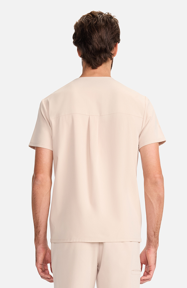 Men's Vapor 3-Pocket V-Neck Seamed Scrub Top, TAT Toasted Tan | brown, large