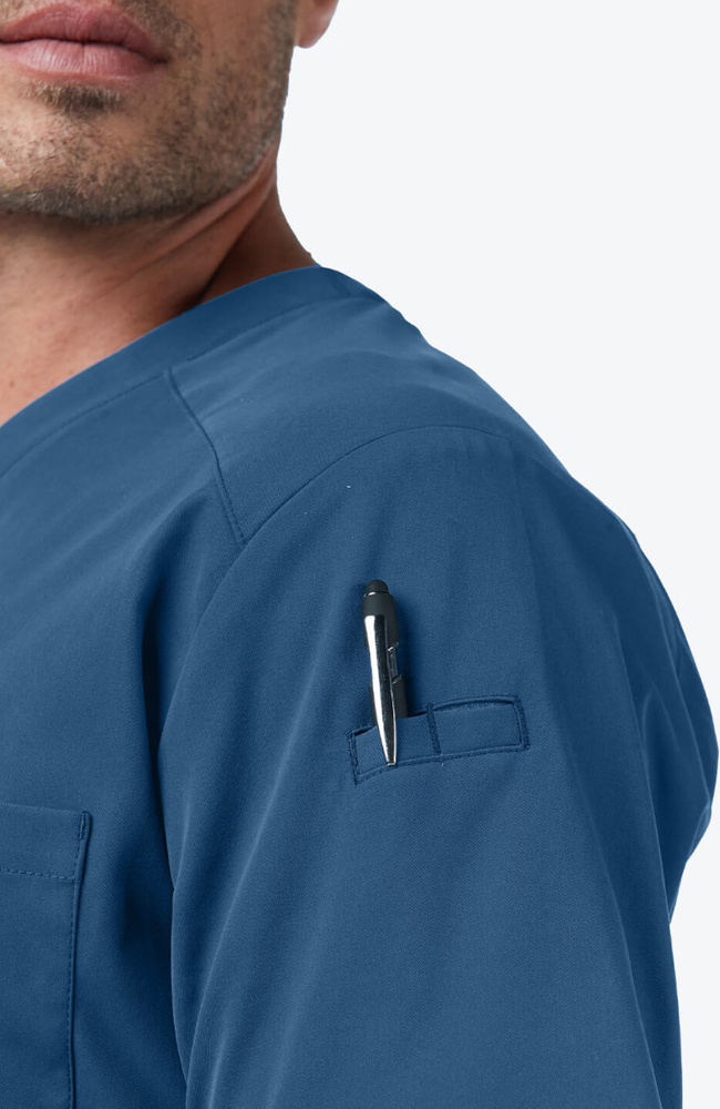 Men's Apex V-Neck Scrub Top, OCE Ocean | blue, large