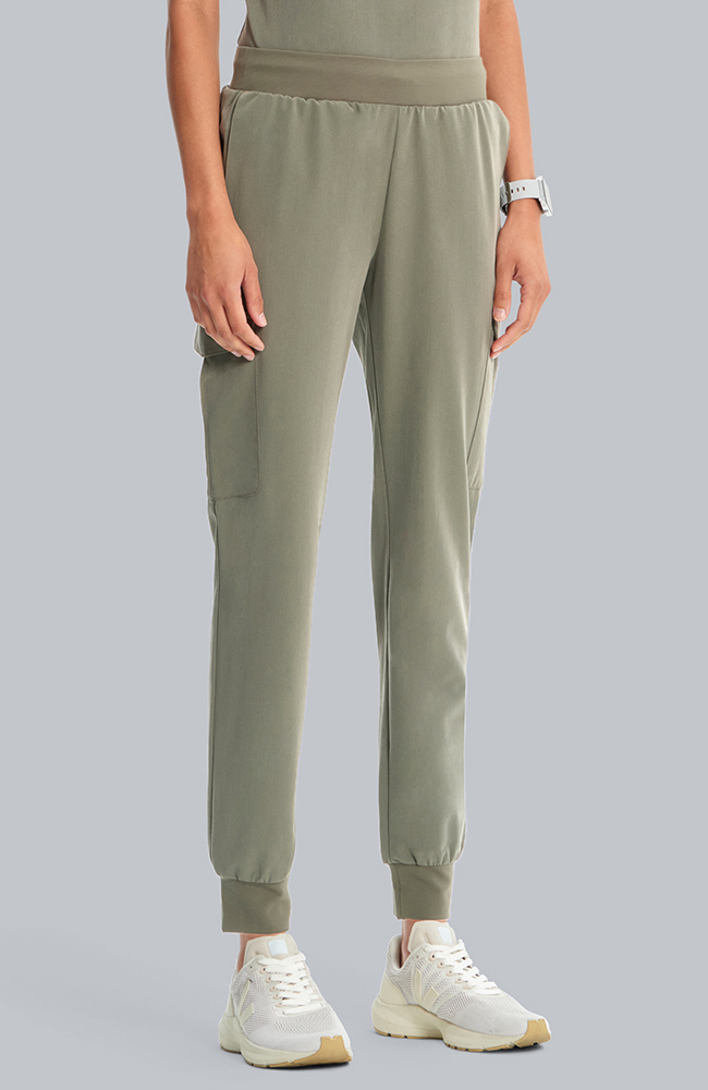Women's Scrub Set: Flora 3-Pocket Top & Bosque Jogger Pant, OLV Olive | olive, large