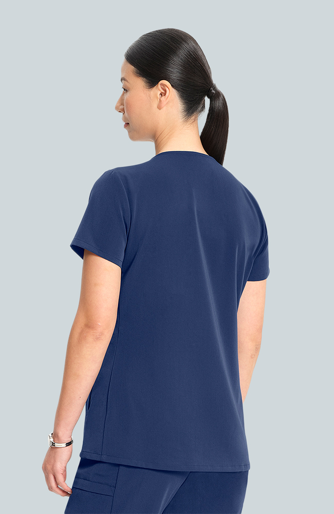 Women's Scrub Set: Flora 3-Pocket Top & Anemone Straight Leg Pant, NAV Navy, large