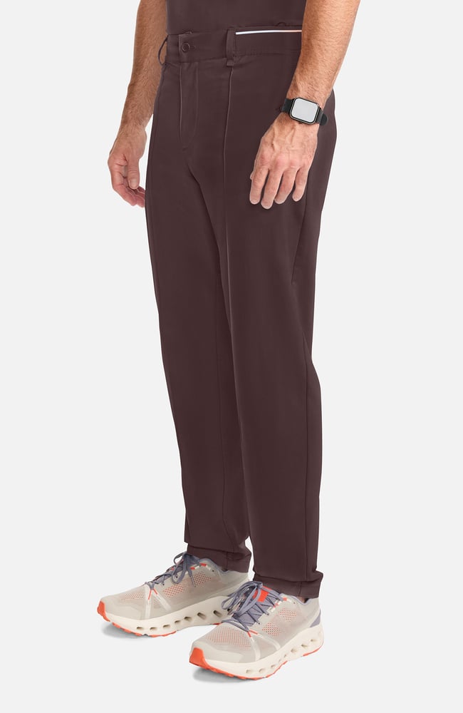 Men's Pintuck Tapered Scrub Pant, UMB Umbra | brown, large