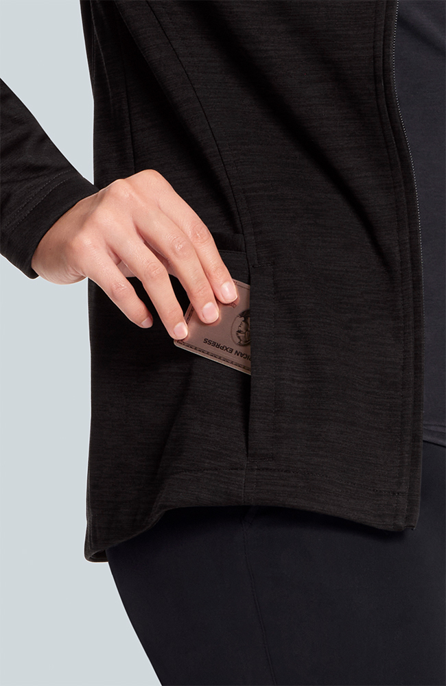 Women's Ionic Scrub Jacket, BLK Black | black, large