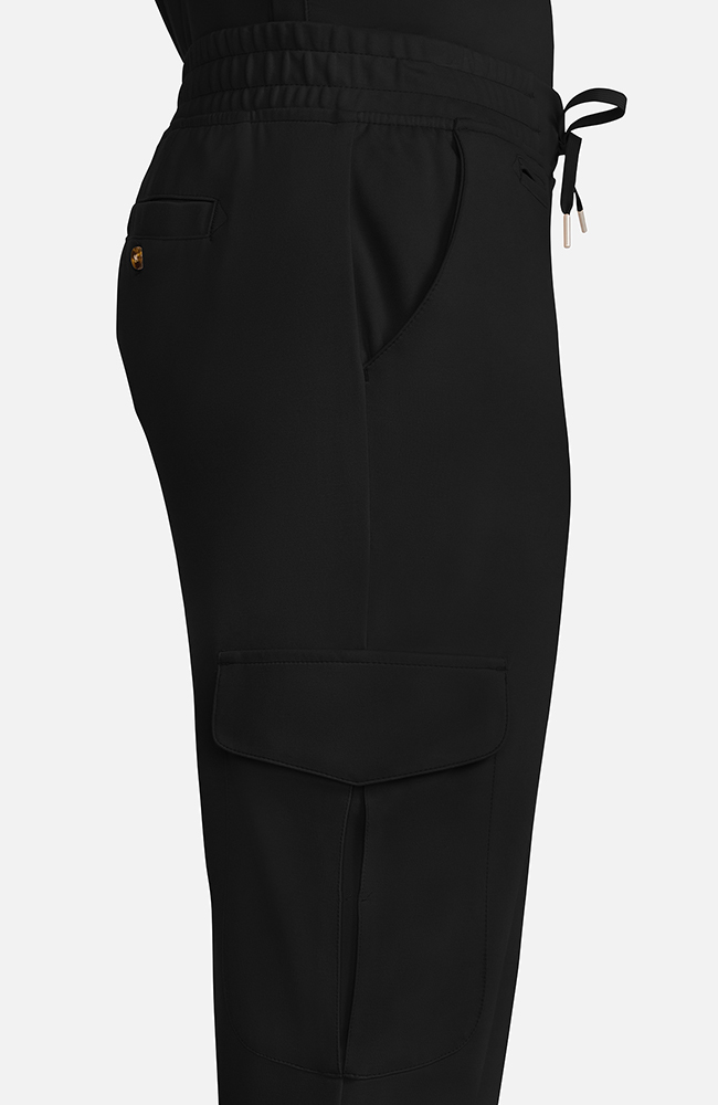 Men's Ponte Cargo Scrub Pant, BLK Black | black, large