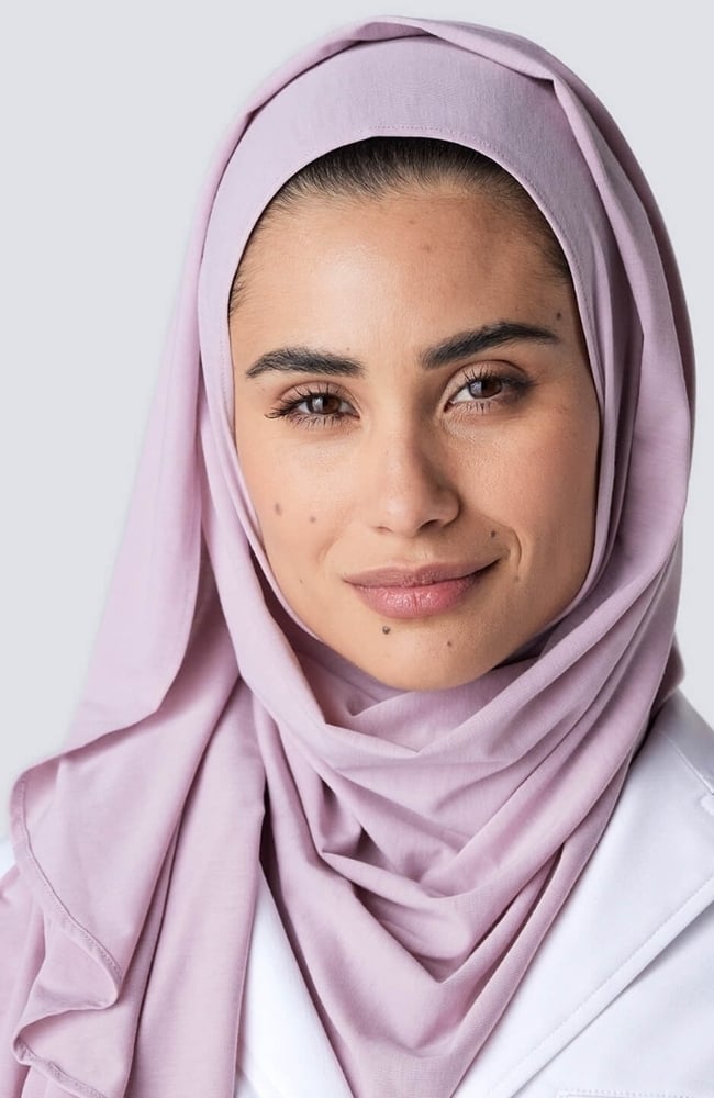 Women's Medical Hijab, BLS Blush | purple, large