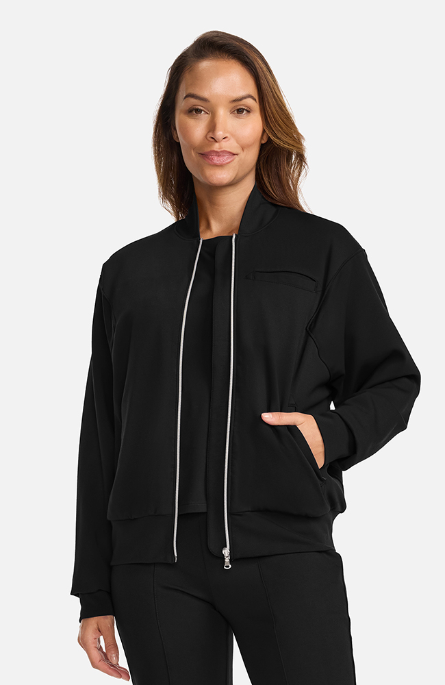 Women's Ponte Jacket, BLK Black | black, large