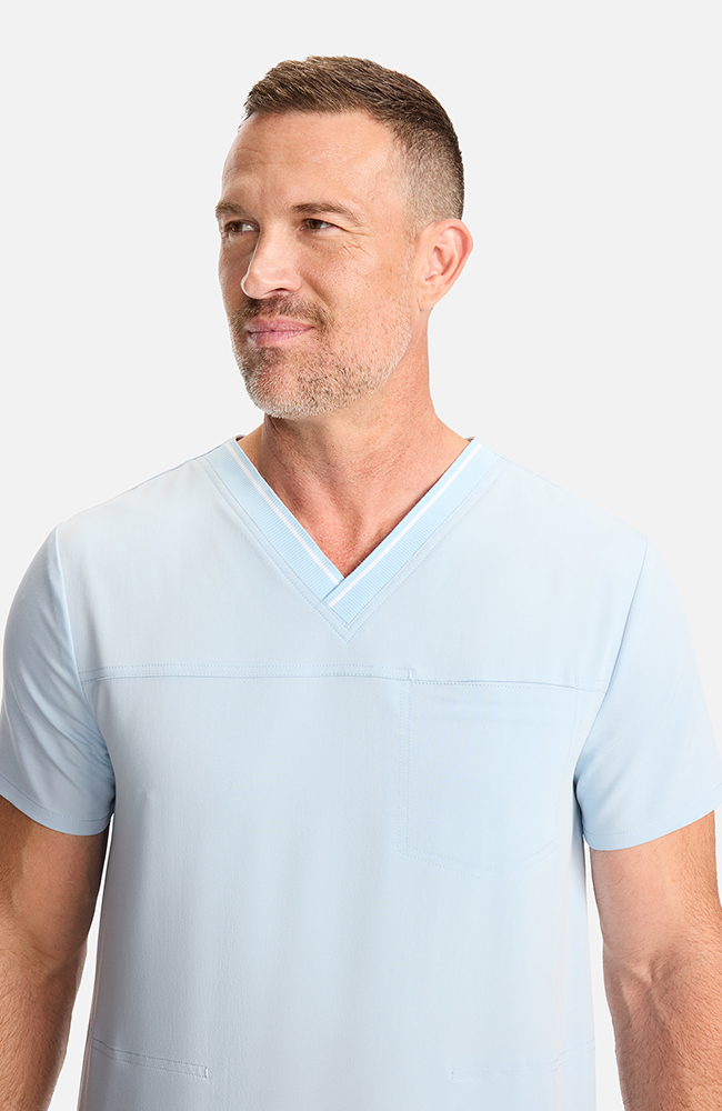 Men's V-Neck Scrub Top, ICB Ice Blue | blue, large