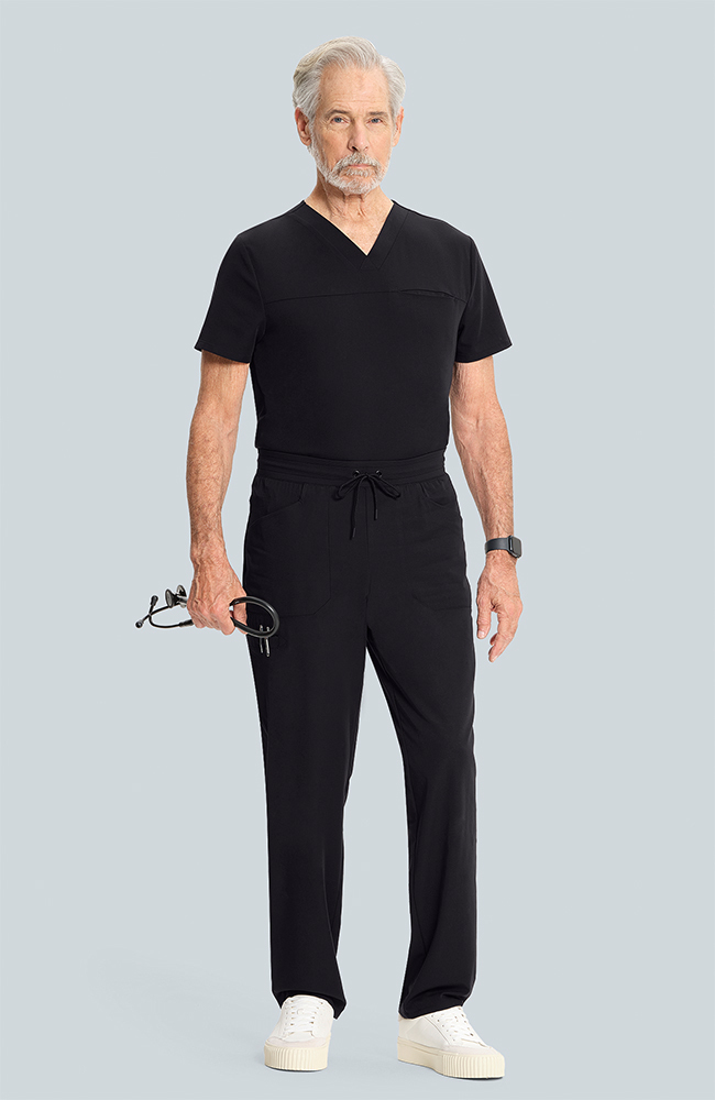 Men's Zephyr 5-Pocket Straight Leg Scrub Pant, BLK Black, large