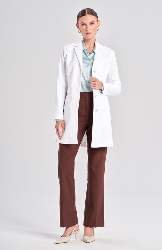 Women's Rebecca Slim Fit 33&frac14;" Lab Coat, WHT White | white, large