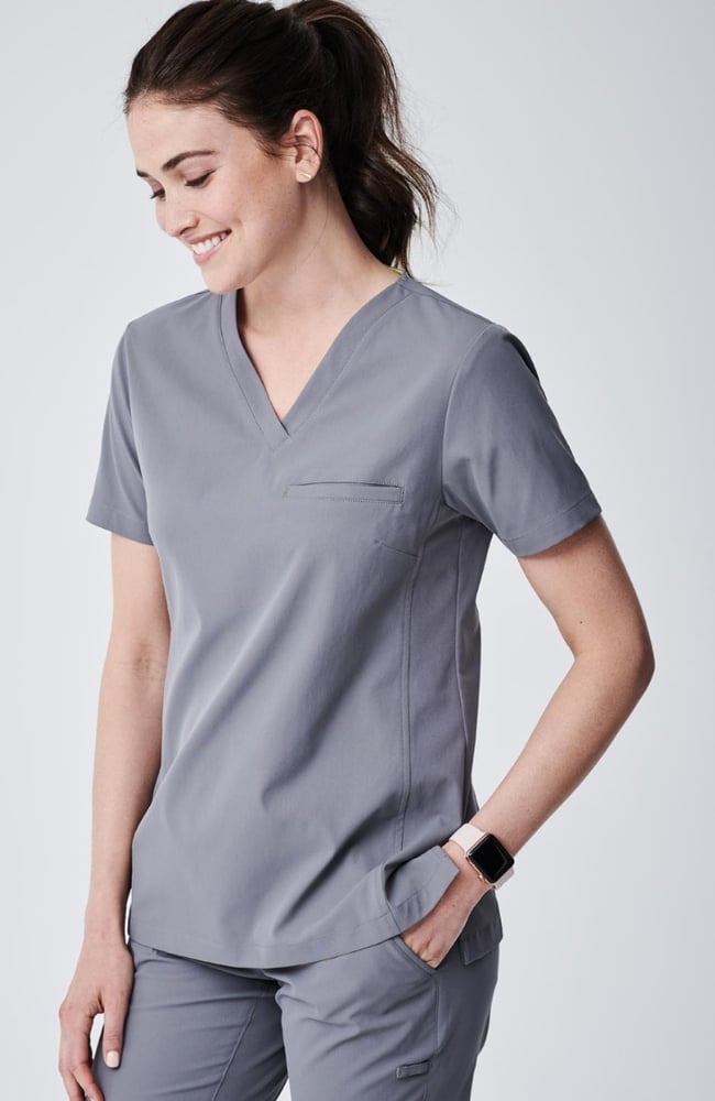 Women's Vista V-Neck Scrub Top, GRE Grey, large